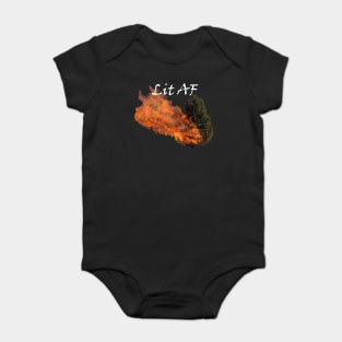 Lit AF Burning Christmas Tree Baby Bodysuit